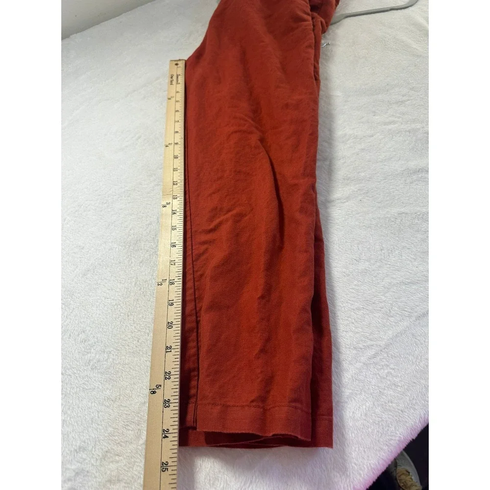 Quince Jumpsuit Women S Rust Red Excellent Organic Cotton Linen Short Sleeve